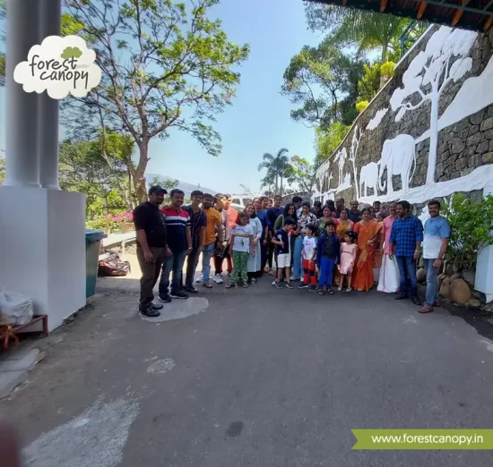 Foreign travellers at forest canopy resort kerala 