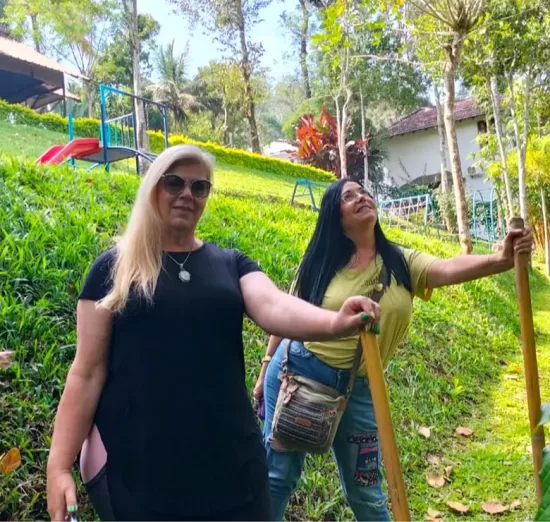 Morning walk at forest canopy resort kerala